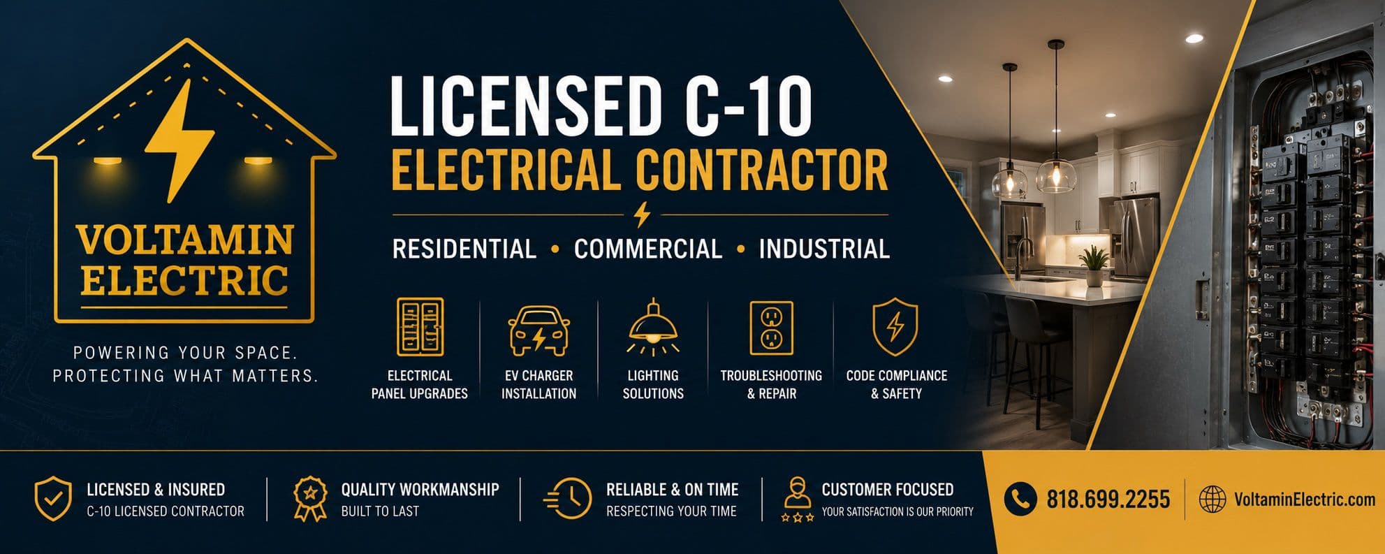 Voltamin Electric — licensed C-10 electrical contractor for residential, commercial, and industrial work